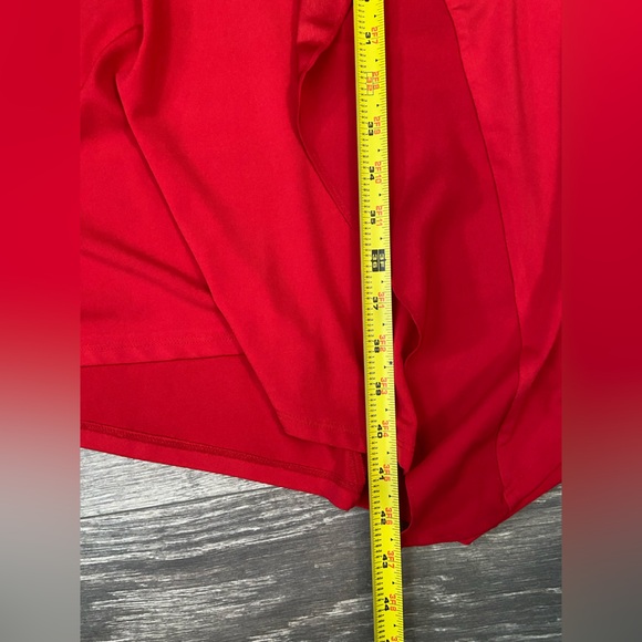 NWOT, H by Halston Red VNeck Assymetrical Hemline Midi Dress Women’s Size XS - Picture 14 of 14